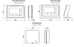 RESIDEO Resideo Room Thermostat T4 Wired with Changeover Contact, White – T4H110A1023