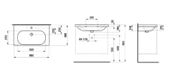 LAUFEN LF Lua WT semi-recessed 81008.7 800x460 1TH w. overflow white – H8100870001041