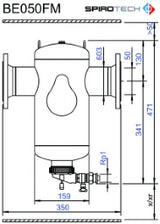 EDER SPIROTECH SpiroTrap Magnet DN50 with Flange (PN16), 10bar/110 C – 2100029