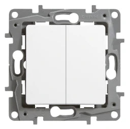 LEGRAND Series/Double Two-Way Switch with Spreading Claws (SL), 10 AX - 250 V~, Ultra White – 664502