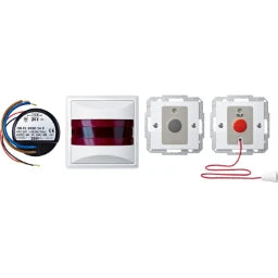 MERTEN Disabled Toilet Set with Power Supply for Flush-Mounted Installation, Polar White Glossy, System M – MEG4849-1419