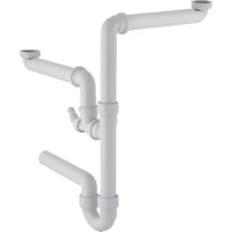 GEBERIT GE Space-saving Waste, 2-piece, d40mm G1 1/2 white with hose nozzle – 152.886.11.1