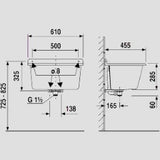 EISENBERG Sanitary Wash Trough with Overflow Granite – 60.003.B6..0099