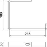 OBO Abhängebügel Flachstahl B200mm Stahl tau chfeuerverzinkt  – 6363911