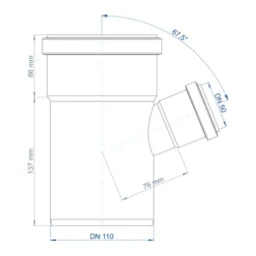 POLOPLAST PO Abzweig POLO-KAL NG DN 110/50/67Grad   – 02225