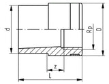 FISCHER GEORG GF Reduktionsnippel PP-H d 25x1/2" IG   – 727910437