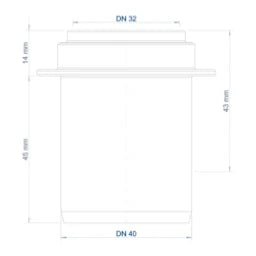 POLOPLAST PO Transition Pipe short POLO-KAL DN 40/32 – 02201