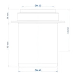 POLOPLAST PO Transition Pipe short POLO-KAL DN 40/32 – 02201