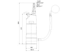 GRUNDFOS Grundfos Submersible Booster Pump SBA 3-45 AW, 230V 50Hz, 15m, Schuko – 92713101