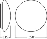 Ledvance Surface Circular Wall and Ceiling Light 350mm IP44 LED 18W 1440lm 3000K – 4058075617940