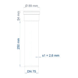 POLOPLAST PO Steckmuffenrohr POLO-KAL NG DN 75/250   – 02031