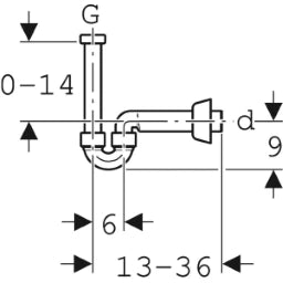 GEBERIT GE Roehrensiphon f. Waschtisch und Bidet in PP d 32, weiss 151113   – 151.113.11.1