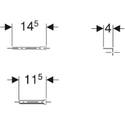 GEBERIT GE Verlaengerungsset Betaetigungsplatten von vorne 9 bis 18cm   – 240.058.00.1