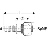 GEBERIT GE Mepla Transition MasterFix d16mm x RpMF1/2 PVDF – 621.451.00.5