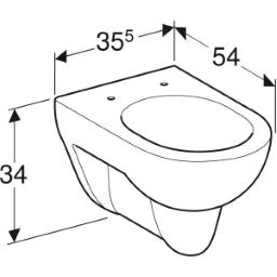 GEBERIT SANITARY Geberit Renova Washdown WC 4.5/6 l., wall-hung white – 203040000