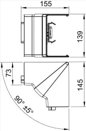 OBO Inneneck variabel 70x130mm Polycarbonat/ Acrylnitril-Butadien-Styrol reinweiß RAL  – 6274440