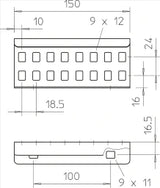 OBO Longitudinal Connector for Cable Tray 64x150 Steel, hot-dip galvanized - 6208840