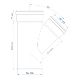 POLOPLAST PP Branch POLO-KAL NG DN 160/125/45Degree - 02240