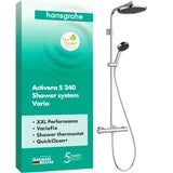 HANSGROHE HG Activera S Showerpipe 240 1jet EcoSmart with Ecostat Fine chrome – 28078000