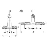 GEBERIT GE FlowFit Stop-Tee VL/RL SiBr d16 x 15 x 16mm, with Stop Screw Connection EK – 619.440.22.2