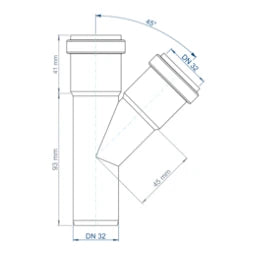 POLOPLAST PP Branch Fitting POLO-KAL NG DN 32/32/45Degree – 02200