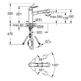 GROHE Grohe Eurodisc Cosmopolitan Sink Mixer Flat Spout Pull-out Spray Chrome - 32 257 002
