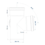 POLOPLAST PO Double Branch Elbow POLO-KAL NG DN 110/110/110/87 Degrees - 02275
