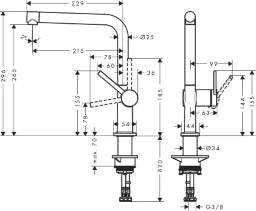 HANSGROHE HG Spültischmischer 270 Talis M54 1jet mattschwarz   – 72840670