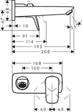HANSGROHE HG Logis 2-Loch-Waschtischarmatur UP, chrom   – 71220000