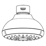 GROHE Grohe Tempesta 100 Shower Head 27606 4 Spray Patterns 9.5 l/min chrome – 27 606 001