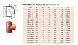 PREIS PAM GLOBAL S Abzweig 88 Grad DN 100 x 100  – 10090