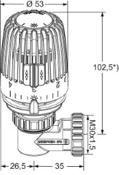 HEIMEIER Heimeier Thermostatkopf - WK mit Fühler  – 7300-00.500