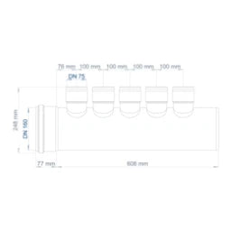 POLOPLAST PO Lüftungsverteiler kompakt POLO-KWL DN 160/10x75   – 03045