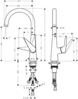 HANSGROHE HG Talis S Kitchen Mixer with Swivel Spout, Chrome, Low Pressure – 72812000