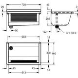 KWC AUSTRIA KWC Sirius Utility Sink 700x328x460mm Wall-mounted, Stainless Steel, silk matt, without overflow – 2030045749