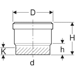 GEBERIT GE PE Push-fit socket d63 with lip seal 364779 – 364.779.16.3