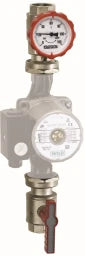 SIMPLEX SX Pumpen-Vorl.-Gruppe DN25 G1i PN16 MS vern. 2tlg. Thermom.gr.   – F10255