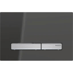 GEBERIT GE Sigma50 Flush Plate, 2-volume, Smoked Glass Mirrored, Square – 115.788.SD.2