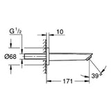 GROHE Grohe Bathtub Spout Eurosmart 13448_3 Wall-mounted Projection 171mm chrome – 13 448 003