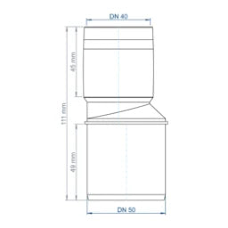 POLOPLAST PO Transition Pipe POLO-KAL XS DN 50/40 - 102282