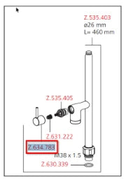 KWC AUSTRIA KWC Gastro Hebelkörper D31, chrom  – 634783