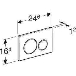 GEBERIT GE Betaetigungsplatte Sigma20 2-Mengen mattweiss-lackiert/glanzchrom, round   – 115.882.JT.1