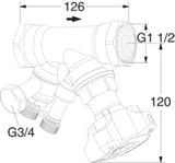 TA TA STAD Balancing Valve 6/4" with Drain Adapter, 52851640 – 52 851-640