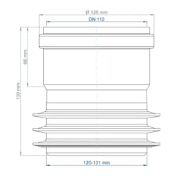 POLOPLAST PO Transition from Spigot to Socket of other Material POLO-KAL DN 110/120-131mm – 02865