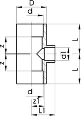FISCHER GEORG GF Reducing Tee 90° PVC-U d 40x20 – 721200155
