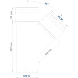 POLOPLAST PP Branch POLO-KAL XS DN 90/90/45Deg – 102211