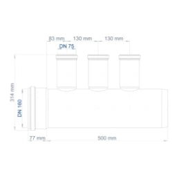 POLOPLAST PO Ventilation manifold POLO-KWL DN 160/3x75 – 03001