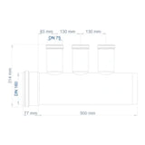 POLOPLAST PO Ventilation manifold POLO-KWL DN 160/3x75 – 03001