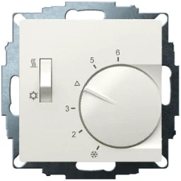 EBERLE UP-Room thermostat, RAL9010 glossy 55x55, 5 -30C, AC 230V, 1 changeover contact, 10A/5A, Switching – 191870554502