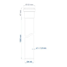 POLOPLAST PP Push-fit pipe POLO-KAL NG DN 40/1500 – 02014